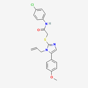 molecular formula C21H20ClN3O2S B2685723 2-((1-allyl-5-(4-methoxyphenyl)-1H-imidazol-2-yl)thio)-N-(4-chlorophenyl)acetamide CAS No. 1207025-57-7