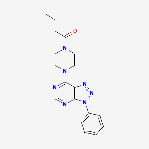 molecular formula C18H21N7O B2685725 1-(4-(3-phenyl-3H-[1,2,3]triazolo[4,5-d]pyrimidin-7-yl)piperazin-1-yl)butan-1-one CAS No. 920177-17-9
