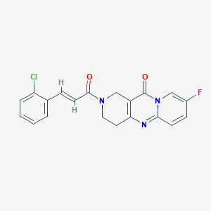 molecular formula C20H15ClFN3O2 B2685727 (E)-2-(3-(2-chlorophenyl)acryloyl)-8-fluoro-3,4-dihydro-1H-dipyrido[1,2-a:4',3'-d]pyrimidin-11(2H)-one CAS No. 2034997-96-9