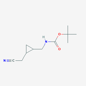 molecular formula C11H18N2O2 B2685728 叔丁基-N-[[2-(氰甲基)环丙基]甲基]氨基甲酸酯 CAS No. 2113141-15-2