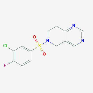B2685734 6-((3-Chloro-4-fluorophenyl)sulfonyl)-5,6,7,8-tetrahydropyrido[4,3-d]pyrimidine CAS No. 1797085-60-9