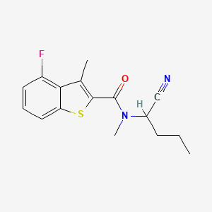 molecular formula C16H17FN2OS B2685740 N-(1-cyanobutyl)-4-fluoro-N,3-dimethyl-1-benzothiophene-2-carboxamide CAS No. 2094933-44-3