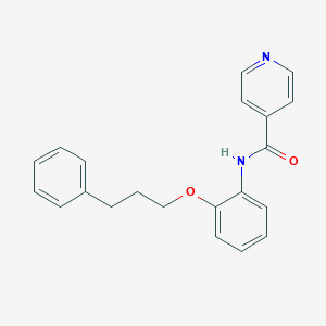 molecular formula C21H20N2O2 B268575 N-[2-(3-phenylpropoxy)phenyl]isonicotinamide 
