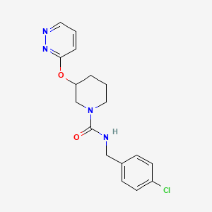 molecular formula C17H19ClN4O2 B2685752 N-(4-氯苯甲基)-3-(吡啶并[3-yl]氧基)哌嗪-1-甲酰胺 CAS No. 2034447-80-6