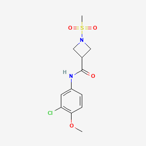 molecular formula C12H15ClN2O4S B2685762 N-(3-氯-4-甲氧基苯基)-1-(甲磺酰)氮杂环丁烷-3-甲酰胺 CAS No. 1448028-95-2