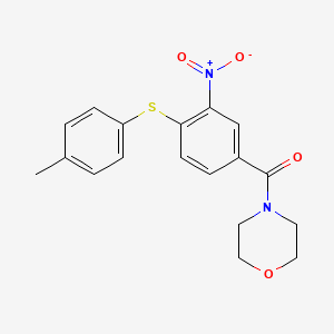 molecular formula C18H18N2O4S B2685768 {4-[(4-Methylphenyl)sulfanyl]-3-nitrophenyl}(morpholino)methanone CAS No. 303988-13-8