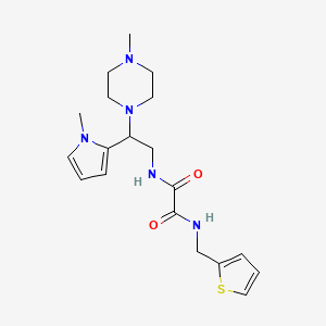 molecular formula C19H27N5O2S B2685769 N1-(2-(1-甲基-1H-吡咯-2-基)-2-(4-甲基哌嗪-1-基)乙基)-N2-(噻吩-2-基甲基)草酰胺 CAS No. 1049379-76-1
