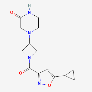 4-[1-(5-Cyclopropyl-1,2-oxazole-3-carbonyl)azetidin-3-yl]piperazin-2-one