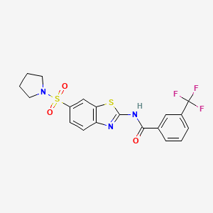 N-(6-pyrrolidin-1-ylsulfonyl-1,3-benzothiazol-2-yl)-3-(trifluoromethyl)benzamide