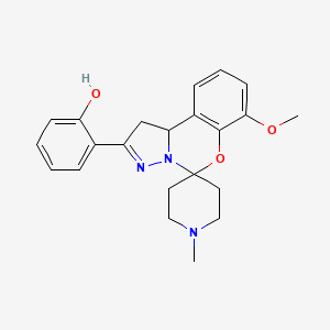 molecular formula C22H25N3O3 B2685779 2-(7-甲氧基-1'-甲基-1,10b-二氢螺[苯并[e]吡唑并[1,5-c][1,3]噁嗪-5,4'-哌啶]-2-基)酚 CAS No. 899727-98-1