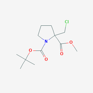 molecular formula C12H20ClNO4 B2685785 1-Tert-butyl 2-methyl 2-(chloromethyl)pyrrolidine-1,2-dicarboxylate CAS No. 1415562-66-1