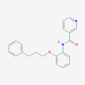 molecular formula C21H20N2O2 B268579 N-[2-(3-phenylpropoxy)phenyl]nicotinamide 