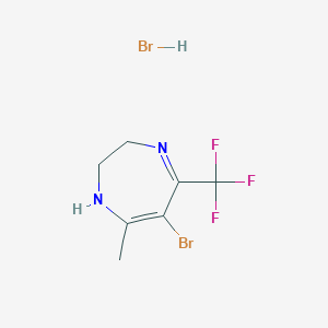 molecular formula C7H9Br2F3N2 B2685793 6-Bromo-7-methyl-5-(trifluoromethyl)-1H,2H,3H-1,4-diazepine, hydrobromide CAS No. 1274892-31-7