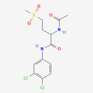 molecular formula C13H16Cl2N2O4S B2685796 2-acetamido-N-(3,4-dichlorophenyl)-4-(methylsulfonyl)butanamide CAS No. 1008262-57-4