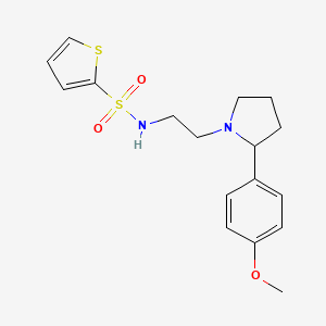 molecular formula C17H22N2O3S2 B2685797 N-(2-(2-(4-methoxyphenyl)pyrrolidin-1-yl)ethyl)thiophene-2-sulfonamide CAS No. 1421445-64-8