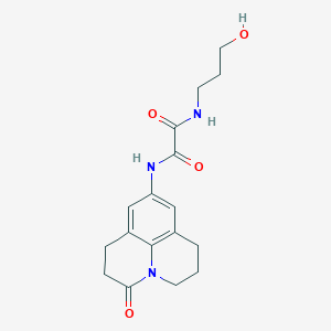 molecular formula C17H21N3O4 B2685799 N1-(3-hydroxypropyl)-N2-(3-oxo-1,2,3,5,6,7-hexahydropyrido[3,2,1-ij]quinolin-9-yl)oxalamide CAS No. 898427-73-1