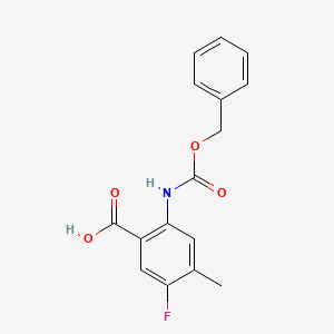 molecular formula C16H14FNO4 B2685801 5-Fluoro-4-methyl-2-(phenylmethoxycarbonylamino)benzoic acid CAS No. 2248361-90-0