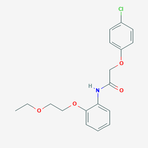 molecular formula C18H20ClNO4 B268583 2-(4-chlorophenoxy)-N-[2-(2-ethoxyethoxy)phenyl]acetamide 