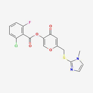molecular formula C17H12ClFN2O4S B2685833 [6-[(1-Methylimidazol-2-yl)sulfanylmethyl]-4-oxopyran-3-yl] 2-chloro-6-fluorobenzoate CAS No. 896309-33-4