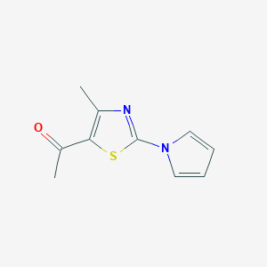 molecular formula C10H10N2OS B2685845 1-[4-methyl-2-(1H-pyrrol-1-yl)-1,3-thiazol-5-yl]ethan-1-one CAS No. 499796-81-5