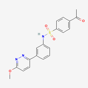 molecular formula C19H17N3O4S B2685851 4-乙酰基-N-[3-(6-甲氧基吡啶-3-基)苯基]苯磺酰胺 CAS No. 895804-94-1