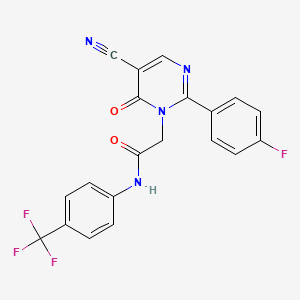 2-(5-cyano-2-(4-fluorophenyl)-6-oxopyrimidin-1(6H)-yl)-N-(4-(trifluoromethyl)phenyl)acetamide