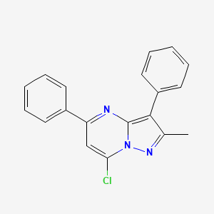 molecular formula C19H14ClN3 B2685864 7-氯-2-甲基-3,5-二苯基嘧啶并[1,5-a]嘧啶 CAS No. 890623-84-4