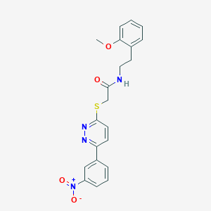 molecular formula C21H20N4O4S B2685886 N-(2-methoxyphenethyl)-2-((6-(3-nitrophenyl)pyridazin-3-yl)thio)acetamide CAS No. 893999-57-0