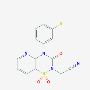 2-(4-(3-(methylthio)phenyl)-1,1-dioxido-3-oxo-3,4-dihydro-2H-pyrido[2,3-e][1,2,4]thiadiazin-2-yl)acetonitrile