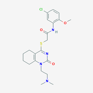 molecular formula C21H27ClN4O3S B2685899 N-(5-氯-2-甲氧基苯基)-2-((1-(2-(二甲基氨基)乙基)-2-氧代-1,2,5,6,7,8-六氢喹唑啉-4-基)硫代)乙酰胺 CAS No. 941959-88-2