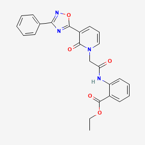 ethyl 2-({[2-oxo-3-(3-phenyl-1,2,4-oxadiazol-5-yl)pyridin-1(2H)-yl]acetyl}amino)benzoate