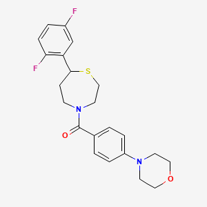 molecular formula C22H24F2N2O2S B2685905 (7-(2,5-二氟苯基)-1,4-噻吩-4-基)(4-吗啉基苯基)甲酮 CAS No. 1706299-81-1