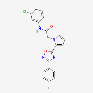 molecular formula C20H14ClFN4O2 B2685906 N-(3-chlorophenyl)-2-{2-[3-(4-fluorophenyl)-1,2,4-oxadiazol-5-yl]-1H-pyrrol-1-yl}acetamide CAS No. 1260627-86-8