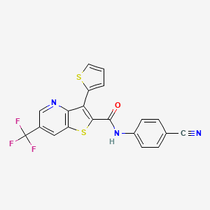 N-(4-cyanophenyl)-3-(2-thienyl)-6-(trifluoromethyl)thieno[3,2-b]pyridine-2-carboxamide