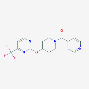 molecular formula C16H15F3N4O2 B2685910 Pyridin-4-yl-[4-[4-(trifluoromethyl)pyrimidin-2-yl]oxypiperidin-1-yl]methanone CAS No. 2380098-03-1