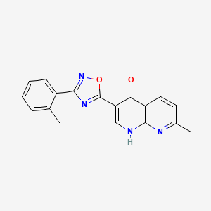 molecular formula C18H14N4O2 B2685914 7-methyl-3-[3-(2-methylphenyl)-1,2,4-oxadiazol-5-yl]-1,8-naphthyridin-4(1H)-one CAS No. 2108291-25-2