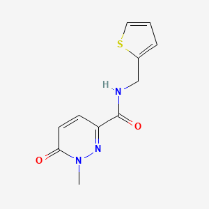 molecular formula C11H11N3O2S B2685926 1-methyl-6-oxo-N-(thiophen-2-ylmethyl)-1,6-dihydropyridazine-3-carboxamide CAS No. 1049524-04-0