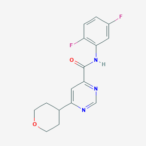 molecular formula C16H15F2N3O2 B2685929 N-(2,5-Difluorophenyl)-6-(oxan-4-yl)pyrimidine-4-carboxamide CAS No. 2415492-10-1