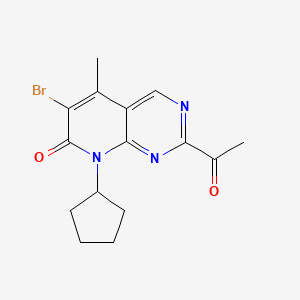 molecular formula C15H16BrN3O2 B2685933 2-Acetyl-6-bromo-8-cyclopentyl-5-methylpyrido[2,3-d]pyrimidin-7(8h)-one CAS No. 2102411-08-3