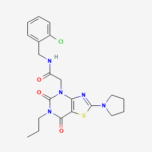 molecular formula C21H24ClN5O3S B2685941 N,N-diethyl-4-(5-{[(5-fluoro-2-methylphenyl)sulfonyl]amino}-1-methyl-1H-benzimidazol-2-yl)benzamide CAS No. 1115867-78-1