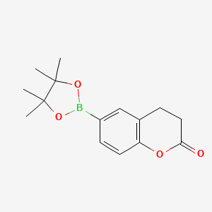 molecular formula C15H19BO4 B2685946 6-(4,4,5,5-Tetramethyl-1,3,2-dioxaborolan-2-yl)chroman-2-one CAS No. 2484920-14-9