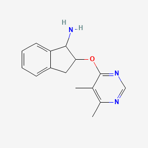 molecular formula C15H17N3O B2685951 2-[(5,6-dimethylpyrimidin-4-yl)oxy]-2,3-dihydro-1H-inden-1-amine CAS No. 2194844-26-1