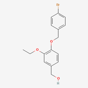 molecular formula C16H17BrO3 B2685957 {4-[(4-Bromobenzyl)oxy]-3-ethoxyphenyl}methanol CAS No. 690969-36-9