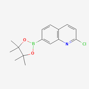 molecular formula C15H17BClNO2 B2685960 2-Chloro-7-(4,4,5,5-tetramethyl-1,3,2-dioxaborolan-2-yl)quinoline CAS No. 2259877-32-0