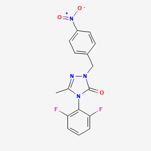 molecular formula C16H12F2N4O3 B2685962 4-(2,6-difluorophenyl)-5-methyl-2-(4-nitrobenzyl)-2,4-dihydro-3H-1,2,4-triazol-3-one CAS No. 861206-33-9