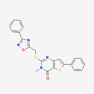 2,5-difluoro-N-[phenyl(5-piperidin-1-yl-1,3,4-oxadiazol-2-yl)methyl]benzamide