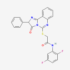 molecular formula C24H16F2N4O2S B2685967 N-(2,5-二氟苯基)-2-((3-氧代-2-苯基-2,3-二氢咪唑并[1,2-c]喹唑啉-5-基)硫)乙酰胺 CAS No. 1053081-94-9