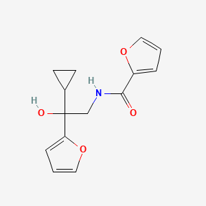molecular formula C14H15NO4 B2685969 N-(2-cyclopropyl-2-(furan-2-yl)-2-hydroxyethyl)furan-2-carboxamide CAS No. 1396846-81-3