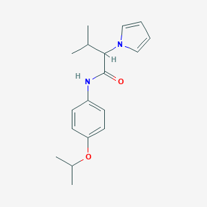 molecular formula C18H24N2O2 B268597 N-(4-isopropoxyphenyl)-3-methyl-2-(1H-pyrrol-1-yl)butanamide 