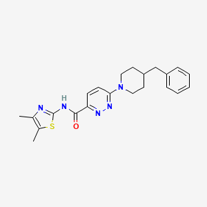 molecular formula C22H25N5OS B2685972 6-(4-benzylpiperidin-1-yl)-N-(4,5-dimethylthiazol-2-yl)pyridazine-3-carboxamide CAS No. 1396880-48-0